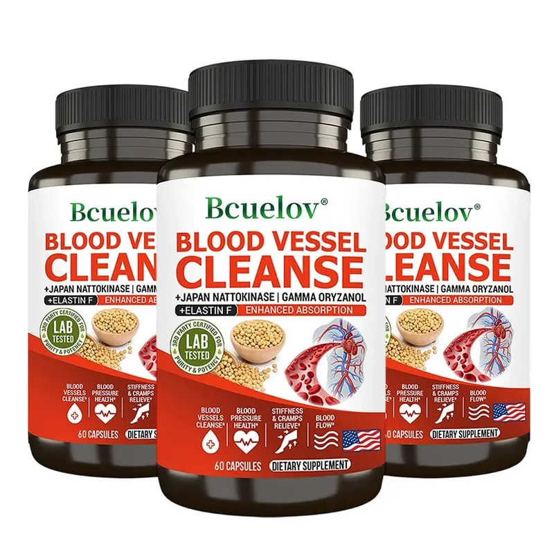 Nattokinase Capsules - Promotes Cardiovascular Elasticity Maintains Arterial Circulation and Improves Blood Pressure