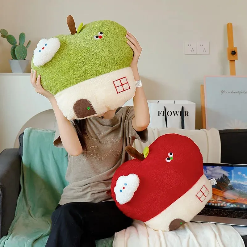 Cute Apple House Plush Pillow Optional With Blanket 2‑in‑1 Throw Cushion Kawaii Fruit Stuffed Pillow Sofa Bedroom Decor Gift — image 6