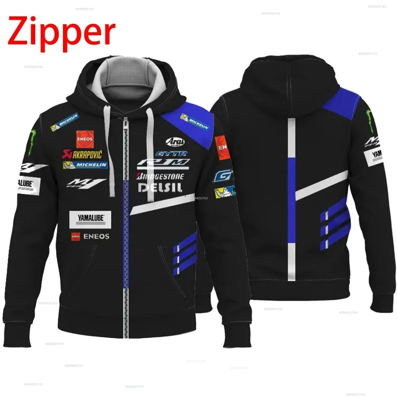 M1 Yamaha men's new fashionable printed riding jacket motorcycle hooded shirt Yamaha racing suit hooded zipper fashion top — image 3