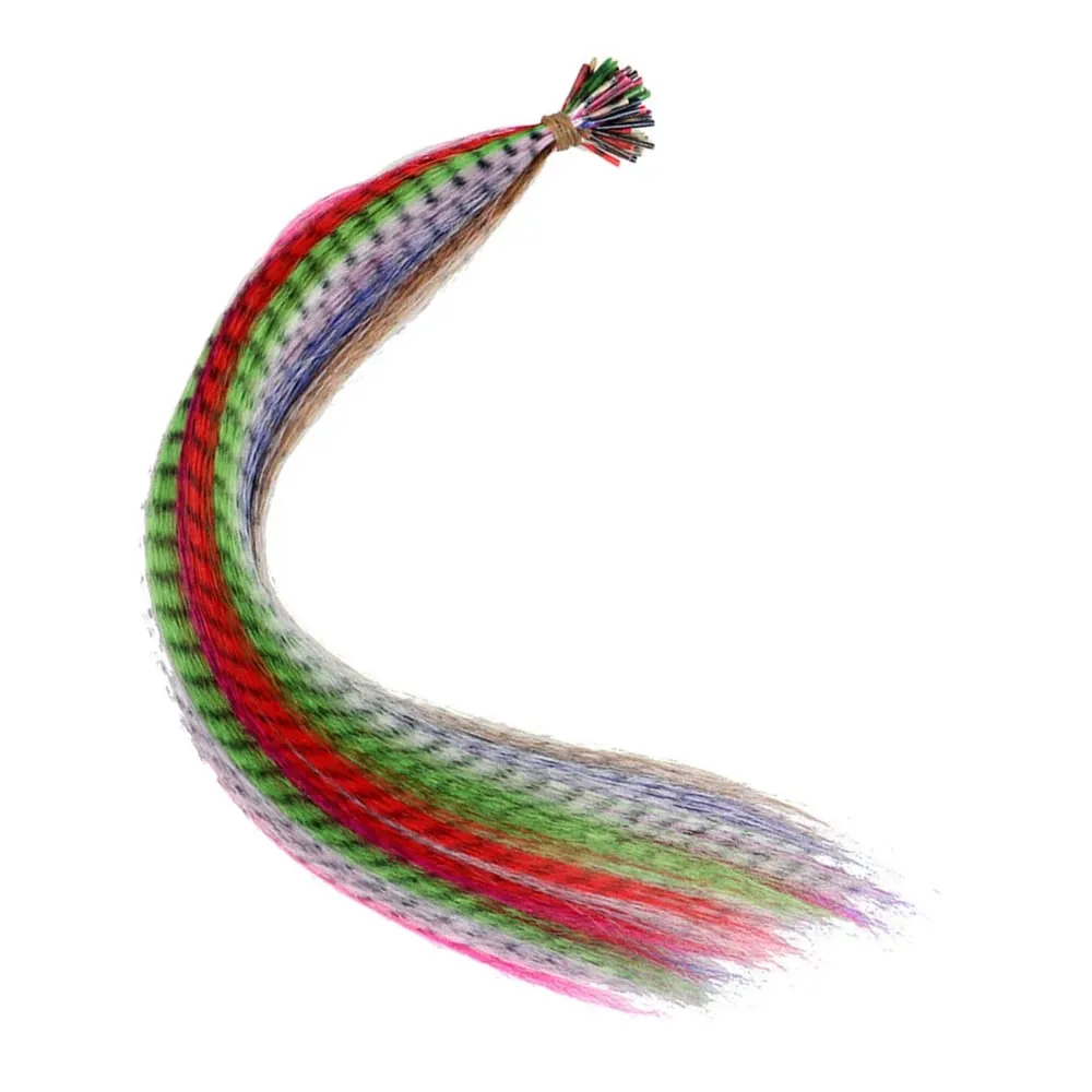 50 Strands/Pack Synthetic Colored I-Tip Stick Feather Hair Extensions Straight Hair 16 Inch For Women High Temperature Fiber — image 4