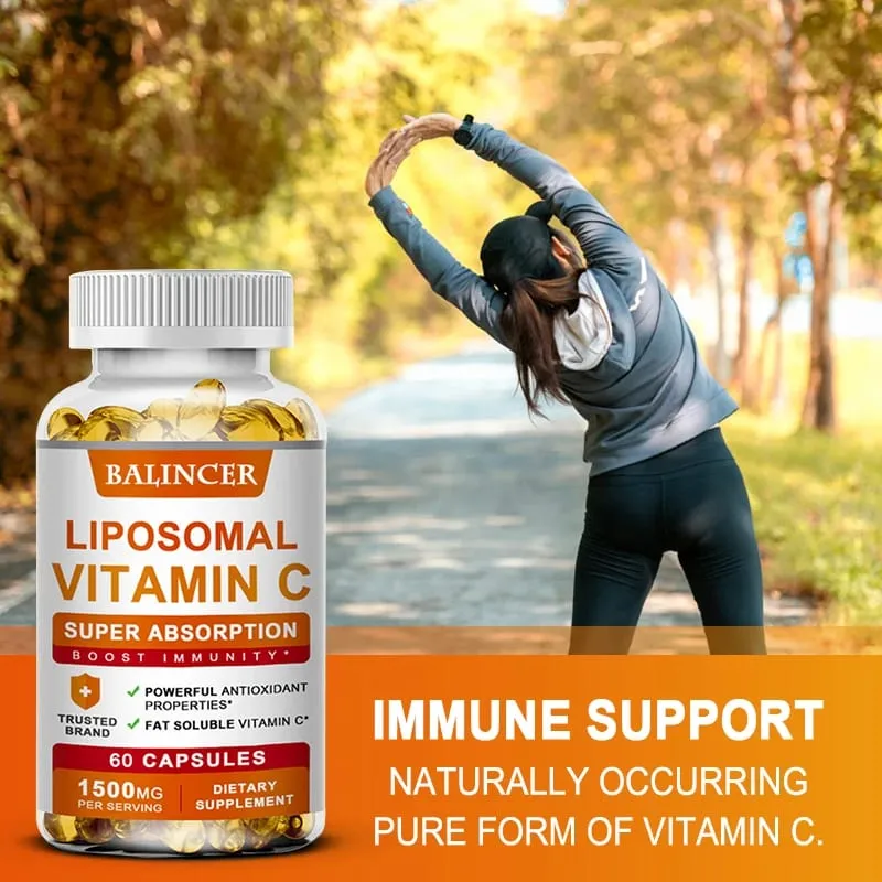Liposomal Vitamin C Supplement - Easily Absorbed Fat-Soluble Vitamin C Antioxidant Support Immune System Promote Skin Health