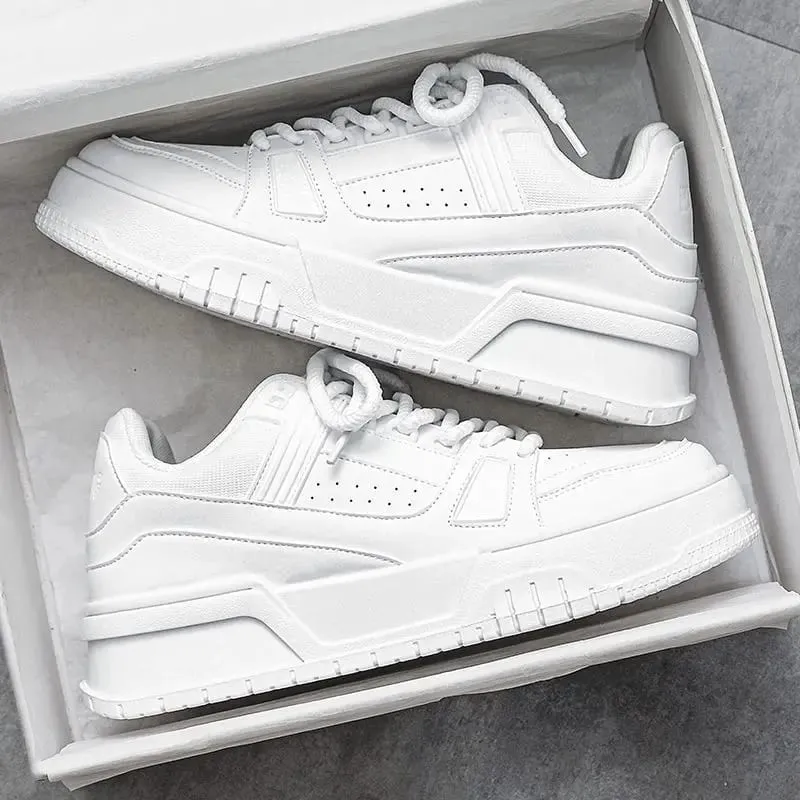 Men's Spring Autumn Unique Design Versatile Casual Pure Black Sneakers Teen Sports Thick Bottom Heightening Trendy Loers — image 11