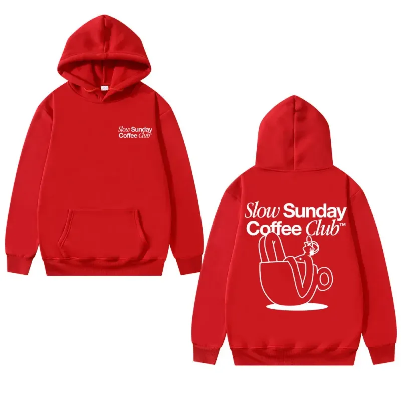 Unisex Slow Sunday Coffee Club Hoodie Pullover Lustiges Meme Vintage Casual Streetwear Sweatshirt, mehrere Farben erhältlich — image 6