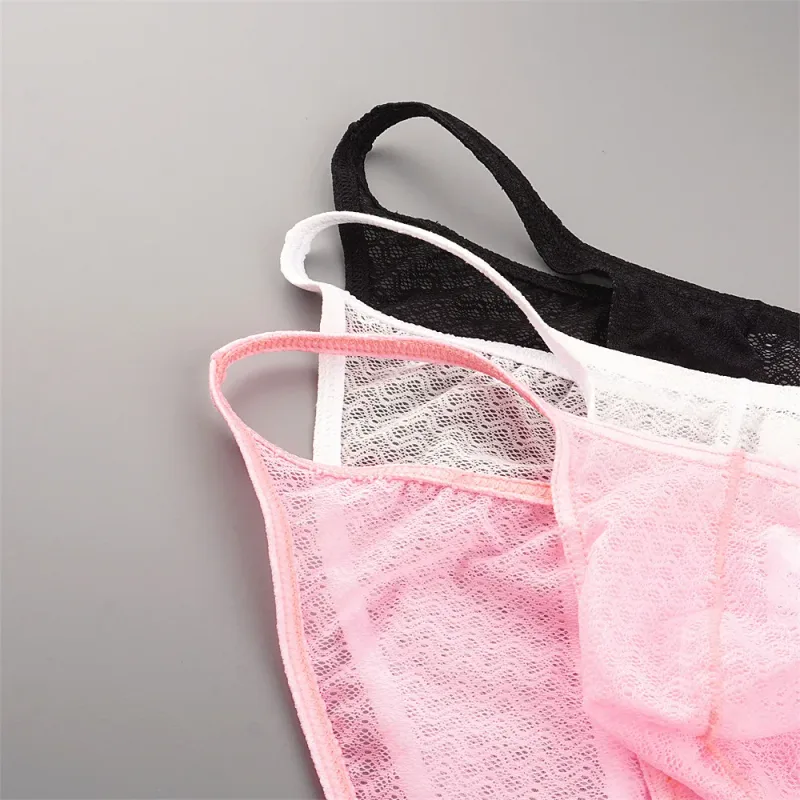 Ultra Thin Strap Mesh Nylon Briefs for Men Bulge Pouch Low Rise Breathable Male Underwear Sexy Plus Size Panties S-XL — image 16