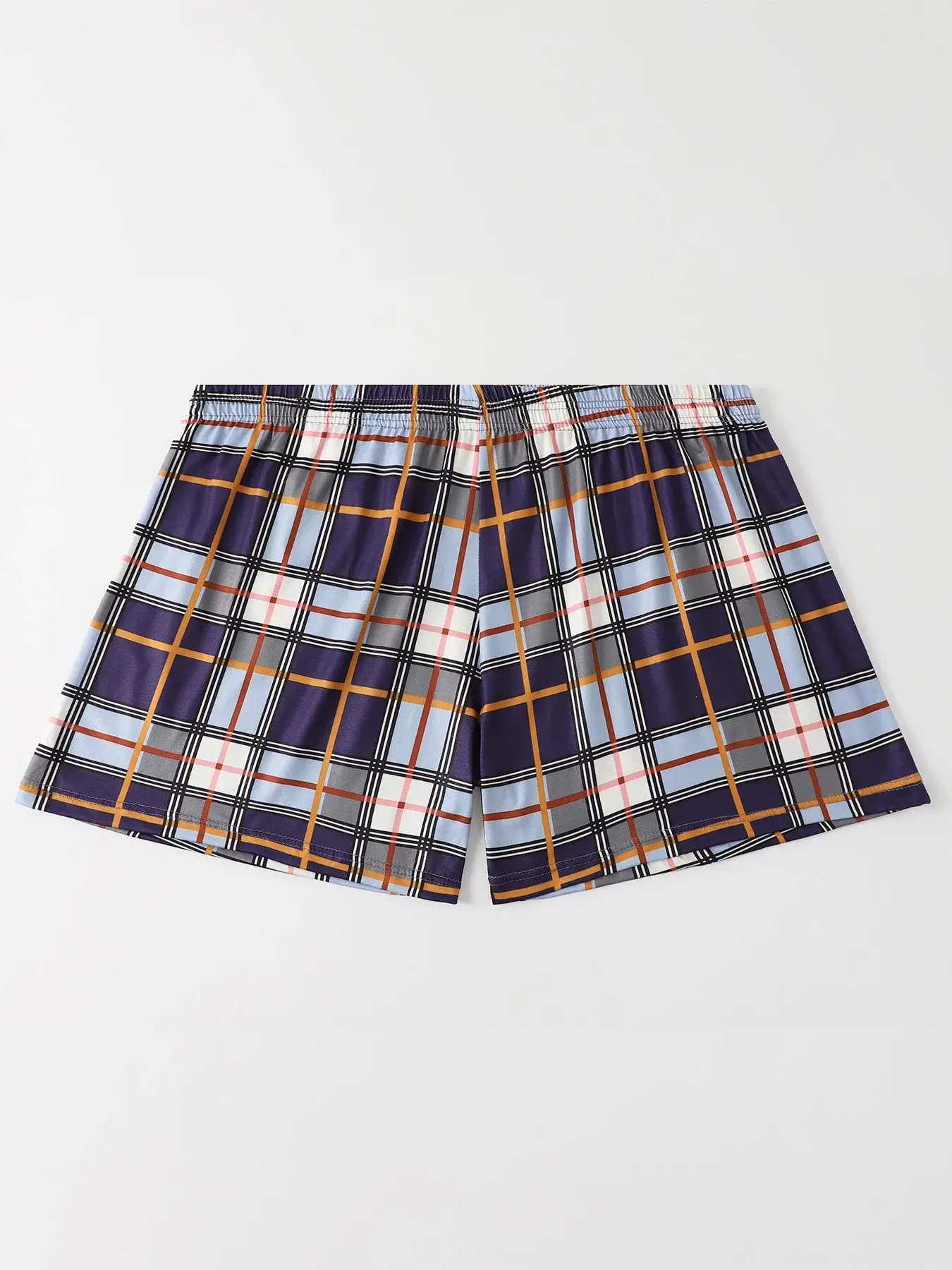 6pcs of Random Color Checkered Elderly Pants Loose and Comfortable Oversized Youth Sleepwear Discounted Breathable Men Underwear — image 1
