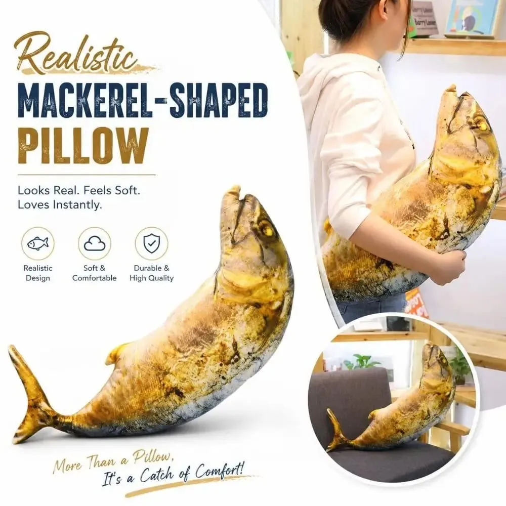 Gifts Realistic Mackerel Plush Pillow Plush Soft Stuffed Mackerel-shaped Cat Toy Fish Plush Toy Home Decor