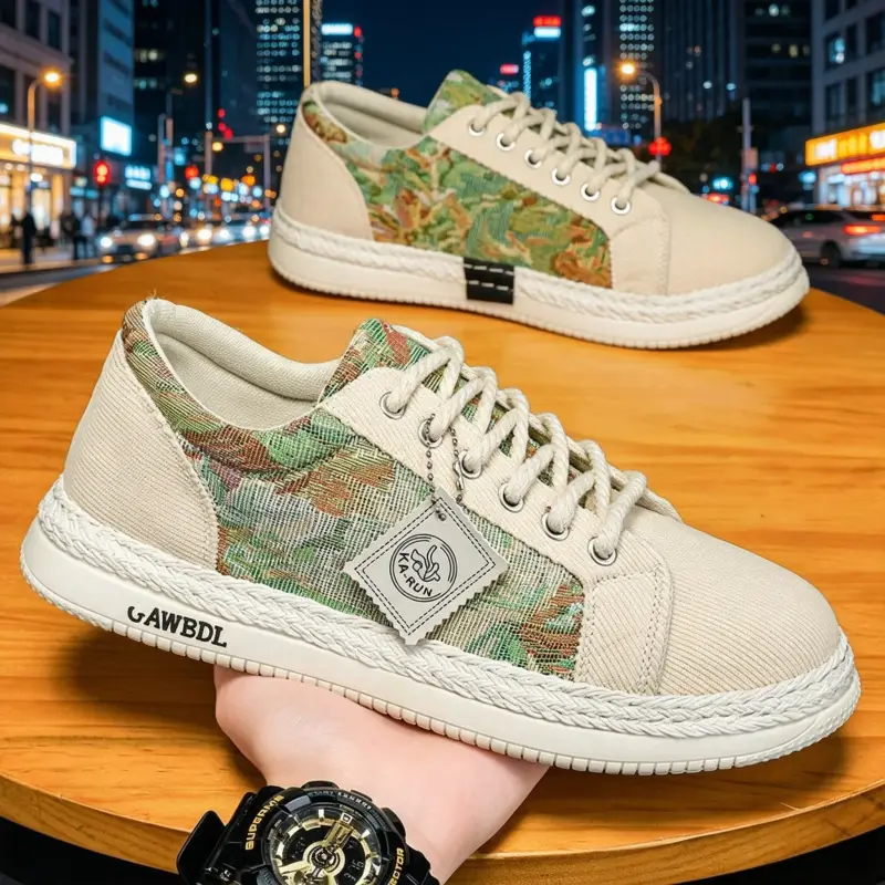 Men Canvas Shoes Casual Flat Comfort Breathable Lightweight Daily Wear Free Shipping Male Sneakers Men's Sneakers And Casual Sho — image 1
