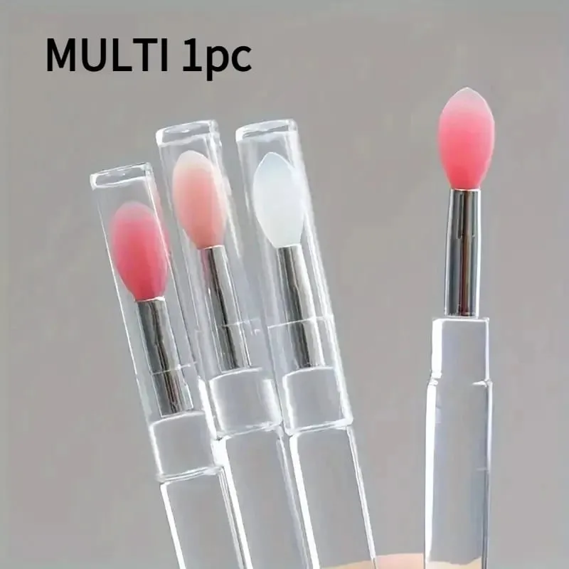 1/3PCS Portable Silicone Lip Brush With Cover Soft Multifunctional Lip Balm Applicator Lipstick Lipgloss Makeup Brushes — image 10