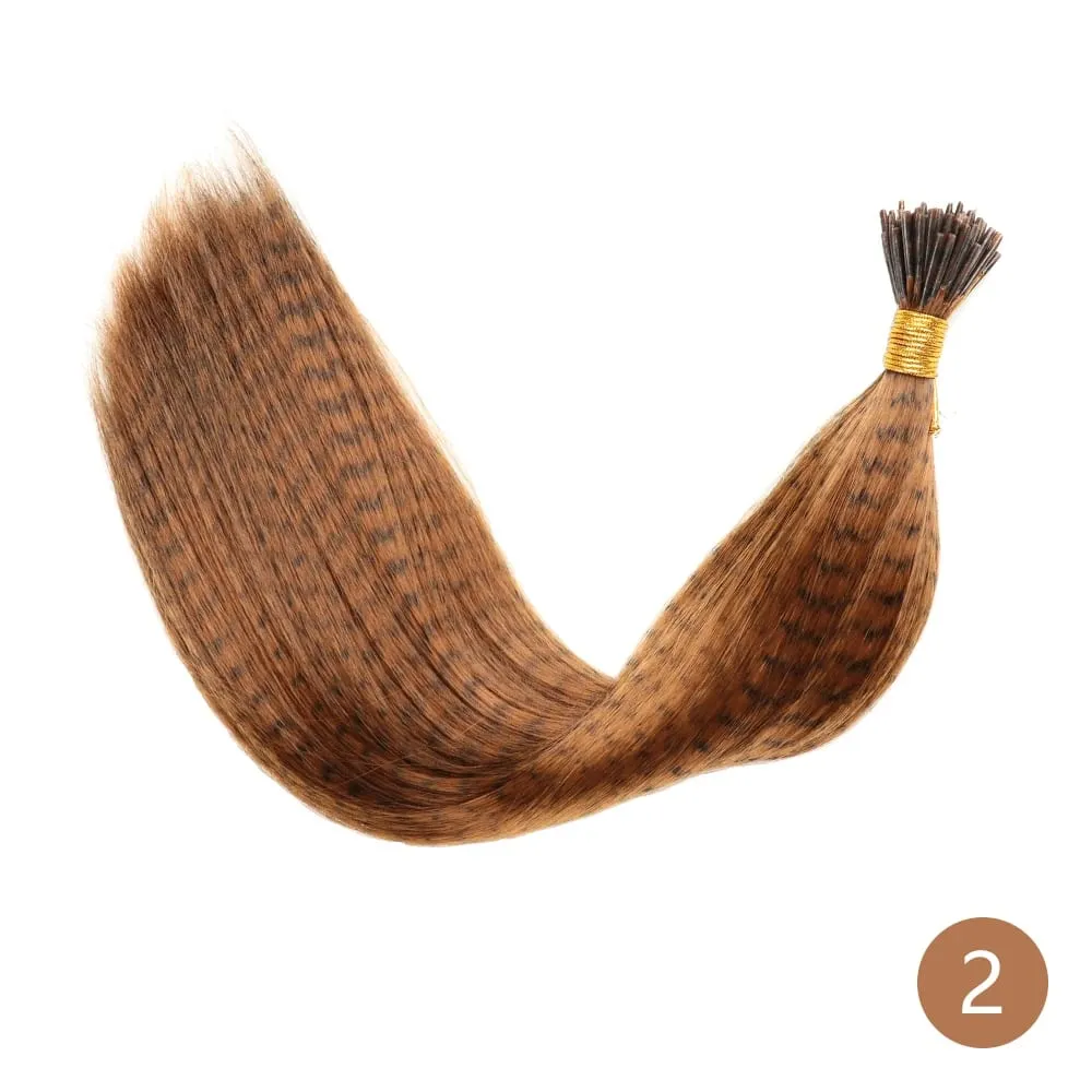 Lansa Feather Hair Extension 10Pieces Fake Hair I Tip Rainbow Synthetic Hair 16inch Hairpiece Feather for Hair Extension — image 8
