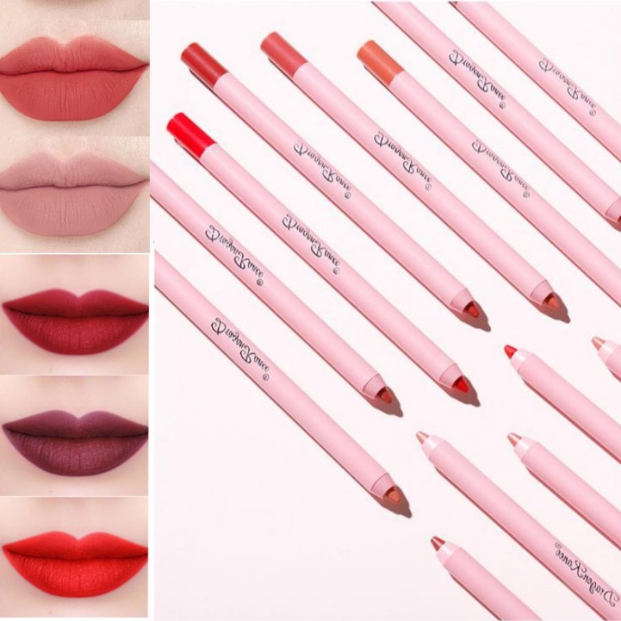 Waterproof Matte Lip Liner in Bean Paste Color Lip Plumping Lipstick Pen Non-Fading Lip Liner Waterproof and Sweat-Proof Long-Lasting Matte Lip Liner One-Second Plump Lip Lipstick Pen