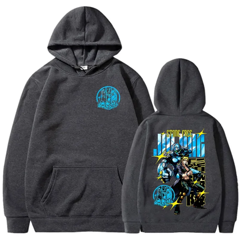 Anime Jojo Bizarre Adventure Stone Free Jolyne Cujoh Hoodies Men's Clothing Fashion Pullovers Long Sleeves Oversized Sweatshirts