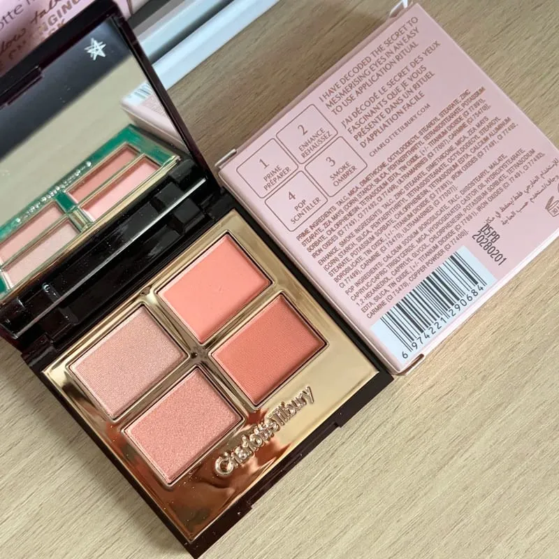 Charlotte Tilbury CT 메이크업 세트 형광펜 립 블램 4 색 아이 섀도우 팔레트 립 글로스 립 블램 세트 베개 토크 롱 라스팅