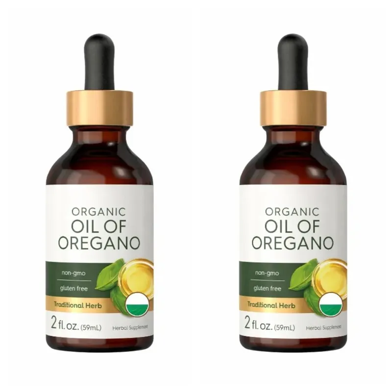 Organic Oil of Oregano Liquid Drops Vegan Herbal Supplement Health Non-GMO Gluten Free Daily Nutritional Support 60ml Per Bottle