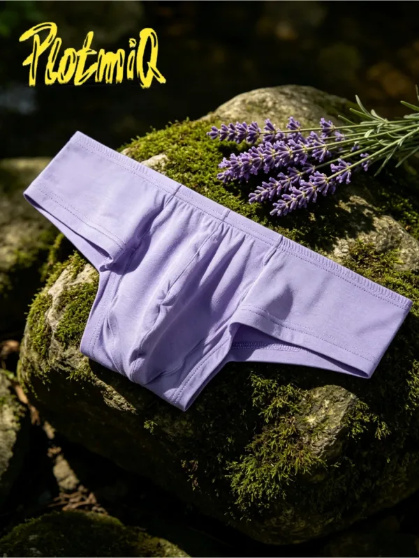 2PCS Seluar Dalam Kapas Lelaki Selesa Rendah Bertingkat Merah Jambu Fabrik Lembut Lebar Pinggang Lebar Pouch Sokongan Lembapan Seluar Dalam Lelaki Mesra Lembapan