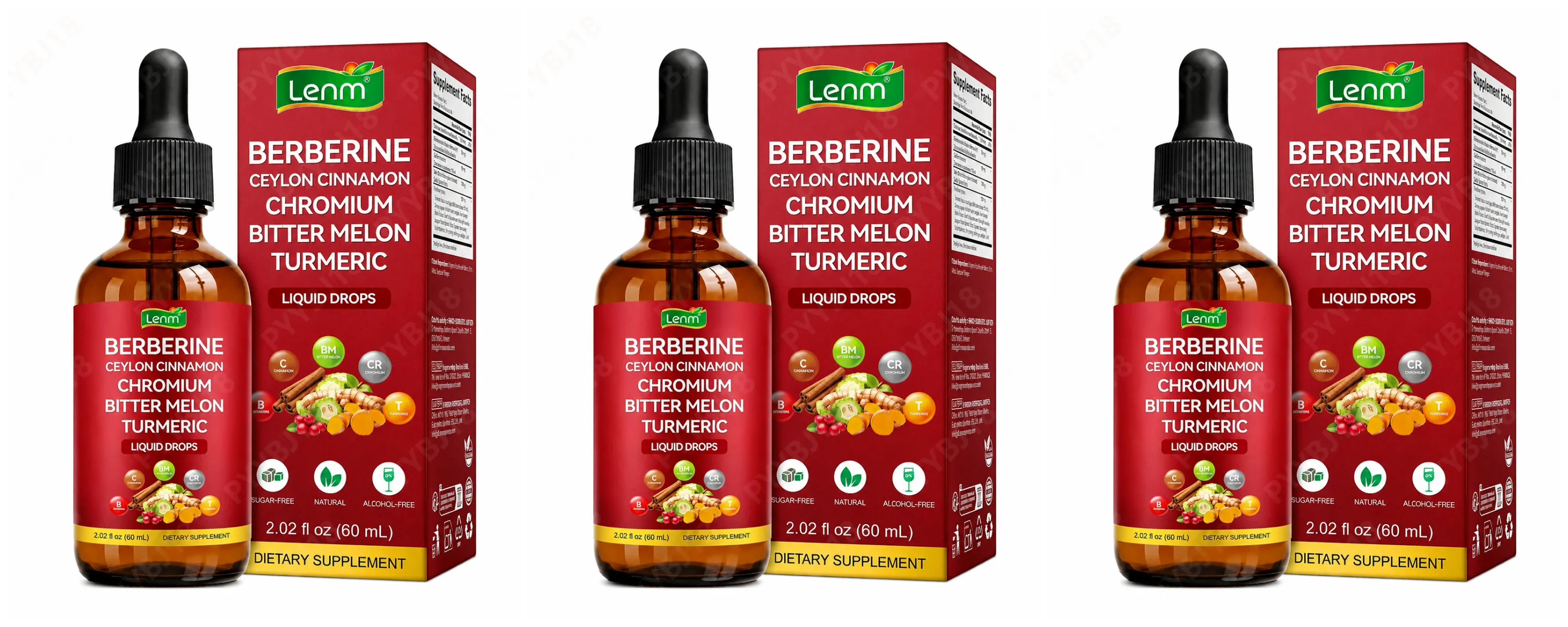 Berberine Liquid Drops Chromium & Ceylon Cinnamon Supports Vitality Metabolic Wellness Digestive Health Sugar-Free Non-GMO 60ml — image 9