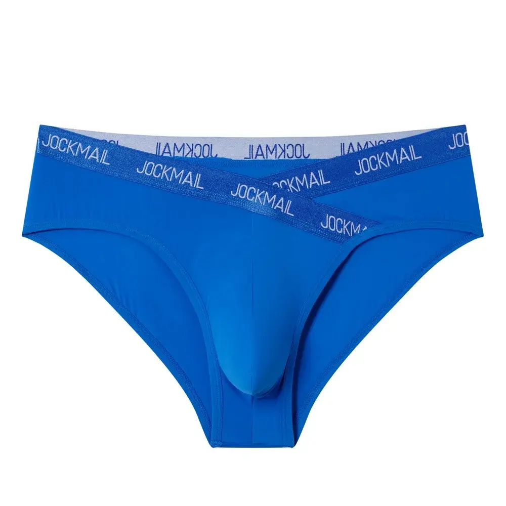 Jockmail メンズ下着ローウエストセクシーなレタースポーツ通気性の夏のアイスシルクブリーフビッグバッグナイロン無地男のパンティー