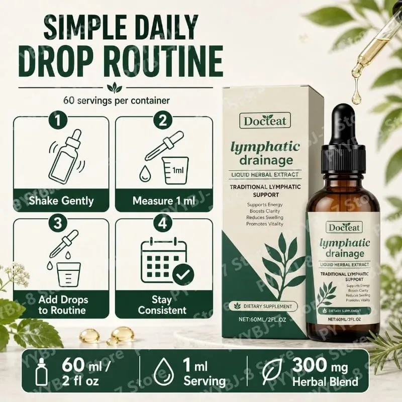 Lymphatic Drainage Drops 60ml Help Bloat Relief Immune System Health Extract with Cleavers Red Clover Stillingia Prickly Ash — image 6