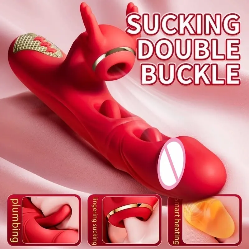 4in1 Thrusting Dildo Vibrator for Women Heating G Spot Clitoris Stimulator Sucking Vaginal Massager Sex Toys Female Masturbator