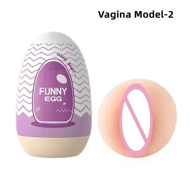 New Egg-Shaped Portable Male Masturbator Made of Soft Rubber with Realistic Vagina Texture Design Penis Massage Adult Sex Toy