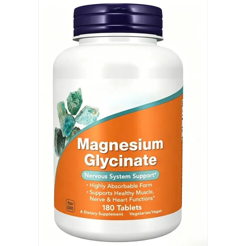 Magnesium Glycinate Supplement 180 Tablets Chelated Bisglycinate Dietary Tablets for Men & Women Gentle Daily Mineral Support