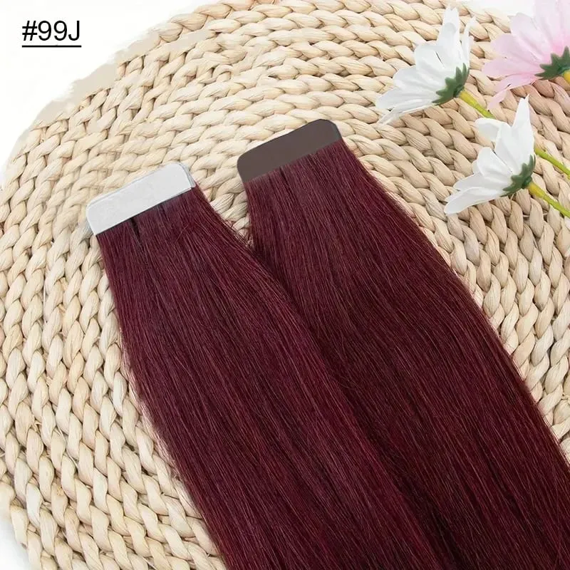High Quality Tape Hair Extensions Full Ends Straight Hair 18-30 Inch Double Sided Adhesive Tape in Different Colors — image 21