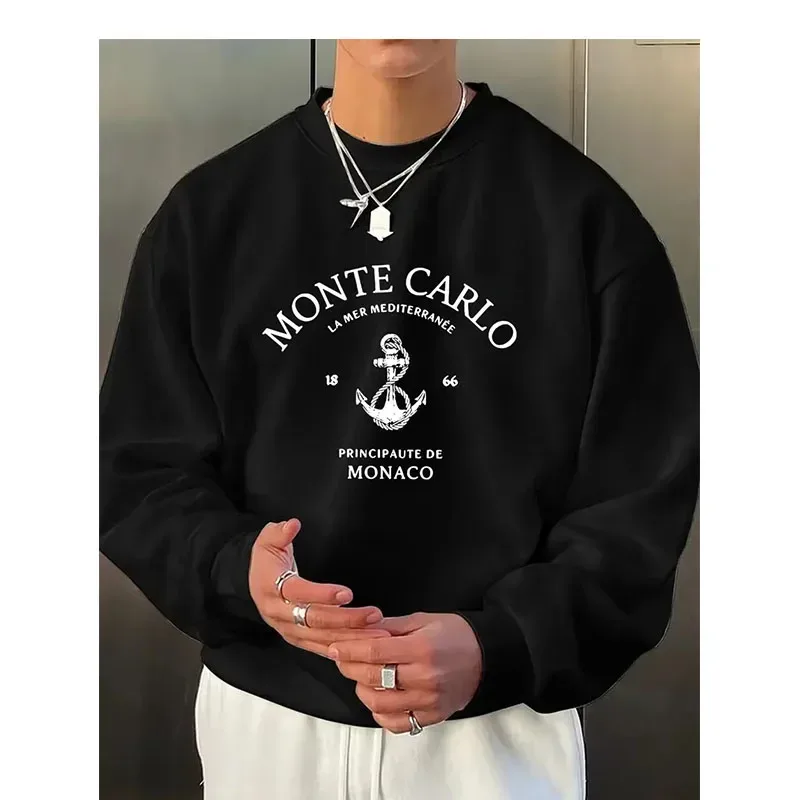 The new men's round-neck sweatshirt for Spring and Autumn 2026 is casual and comfortable with 3D letter pattern printing — image 9