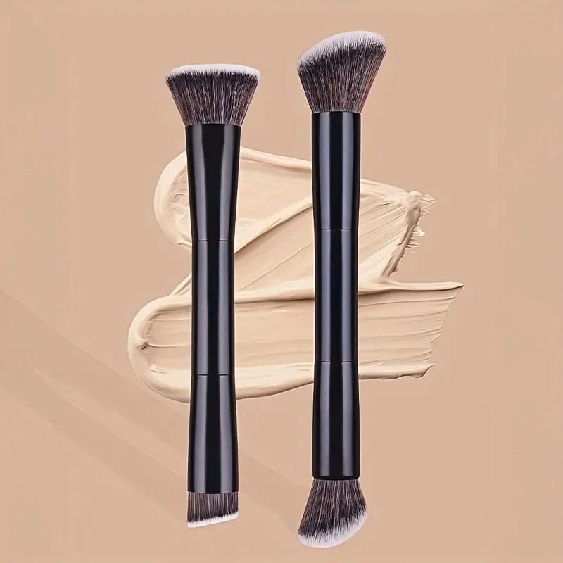 2pcs Professional Aluminum Tube Makeup Brush Set Soft Foundation Brush Blush Brush Powder Brush Concealer Brush Contour Bru — image 7