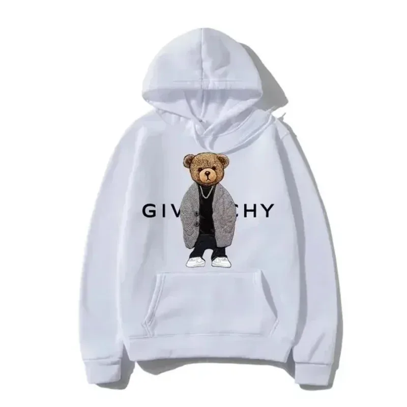 Men Women Unisex Autumn Winter Luxury Bear Print Hoodies Long Sleeve Fleece Pullover High Quality Free Shipping — image 11