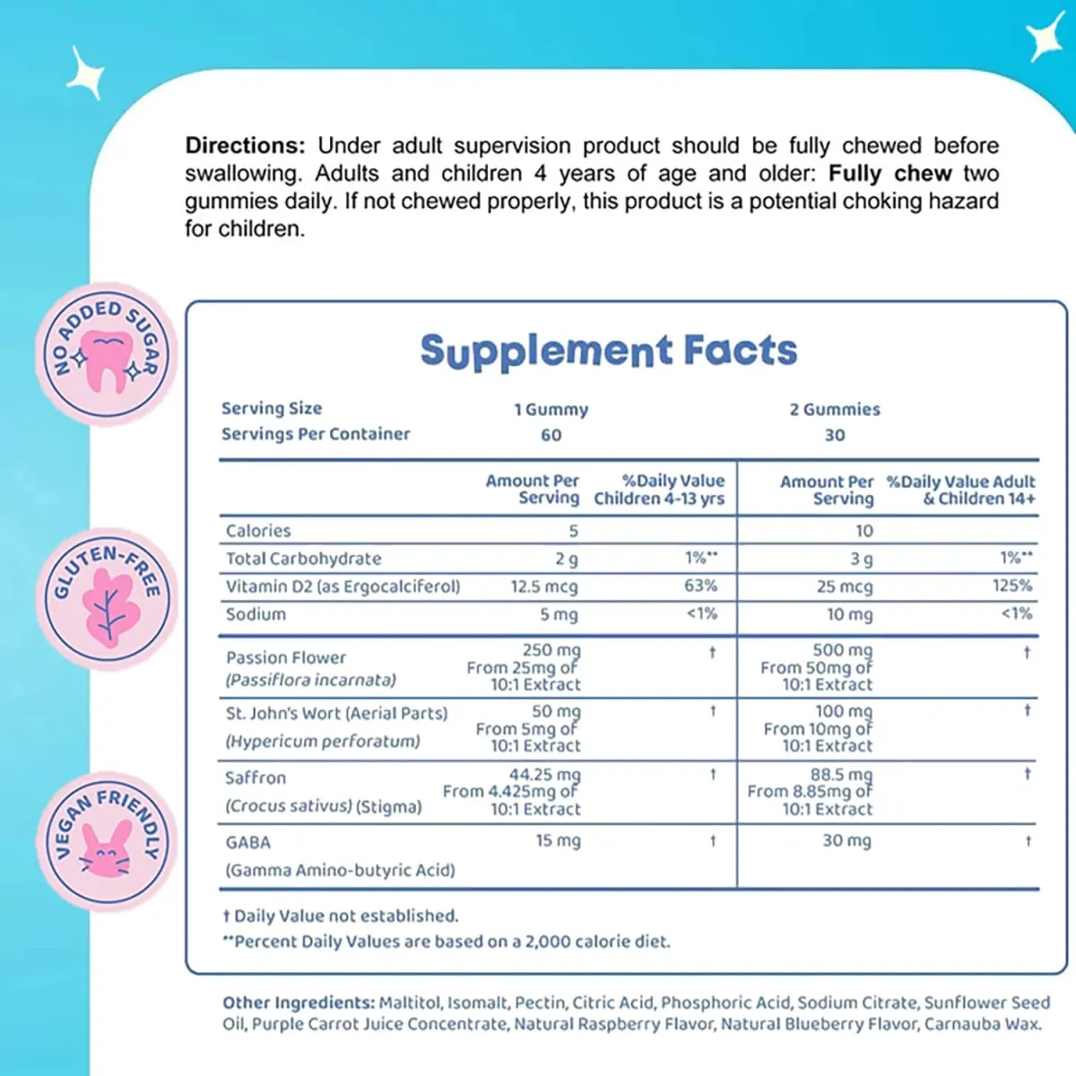 Stemmingssnacks - Saffraangummies voor kinderen Natuurlijke bessensupplementen bieden stemmingsondersteuning en kalmeert driftbuien Suikervrije gummies — image 6
