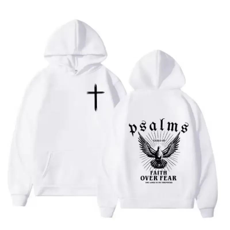 Christian Jesus Faith Over Fear Bible Verse Hoodies Men Fabric Street Fashion Hoodie Casual Street Sweatshirt Cyberpunk Style — image 6