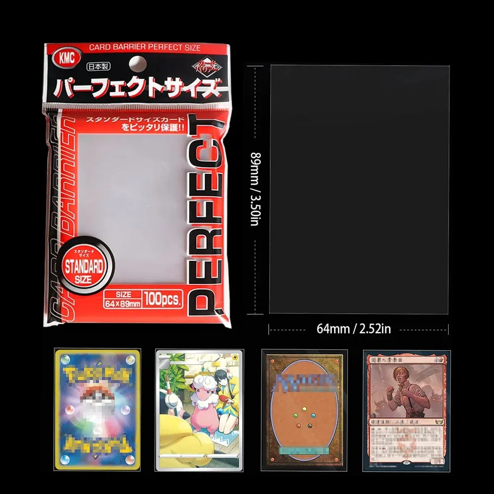 64 x 89 mm Card Sleeve Barrier Stolní hra KMC Clear Pokemon Perfektní velikost Obal na karty Sběratelské karty Pasují Standardní Transparentní Vnější
