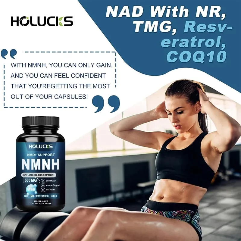 Premium 5-in-1 NMNH Supplement with Nicotinamide Riboside TMG Resveratrol C0Q10 Support Immunity Longevity & Vitality