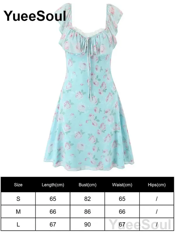 Blue Printed Mini Dress 2026 Summer New Elegant Party Birthday Evening Dresses Y2K Sweet Cute High Street Casual Women Dress — image 34