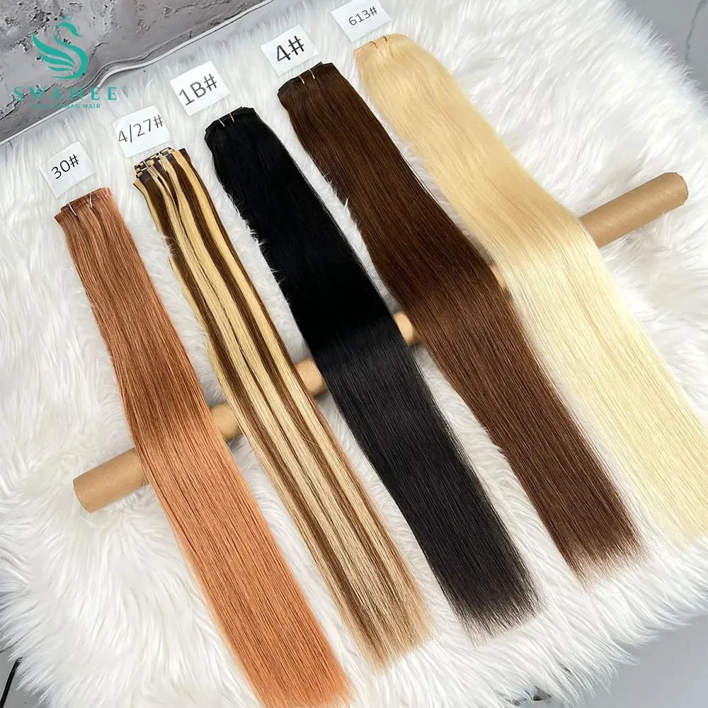 Clip in Hair Extensions Real Natural Hair Virgin Straight Set 7 Pcs/Set Vietnamese Clip in Human Hair Extensions — image 2