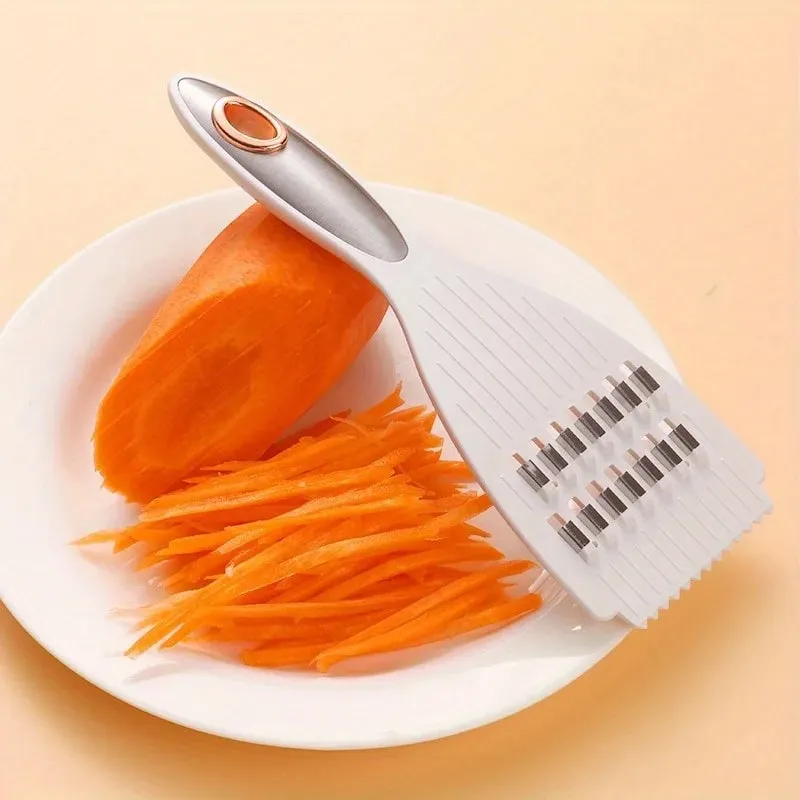 Multi-Functional Vegetable Slicer & Sharpener - Manual Food Cutter for Potatoes Carrots Fruits - Durable Plastic Kitchen Gadget