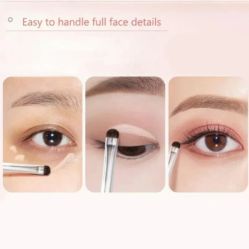 Ensemble de pinceaux de maquillage pour fard à paupières, poils de cheval doux, surligneur de paupières, ver à soie couché, outils de maquillage pour les yeux, 2/4 pièces — image 4