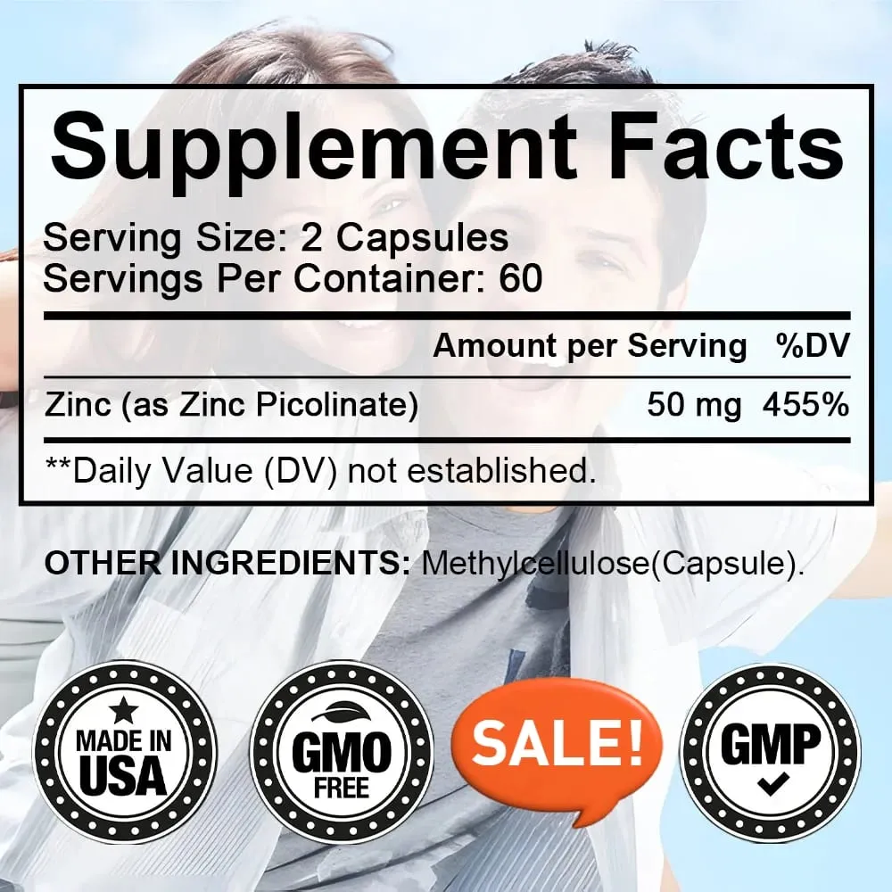 Cápsulas de Zinco 50 Mg - Suplemento Antioxidante Natural para Cabelo Imunológico, Unhas e Suporte para Pele Unissex — image 6