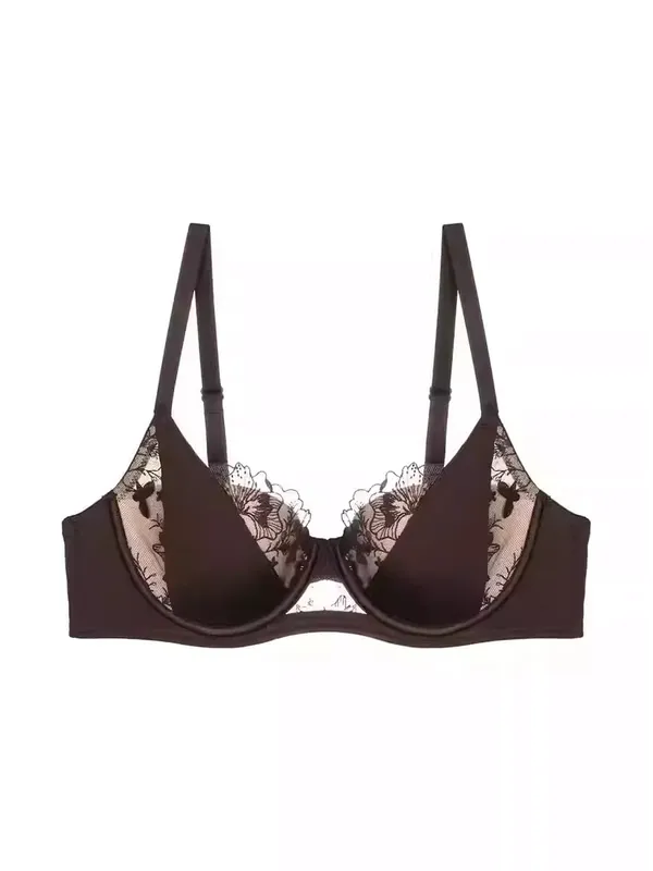 Conjunto de Lingerie Renda Bordada Sexy Para Mulheres Sutiã Minimizador Arame Macio Anti Flacidez Confortável Uso Diário — image 11