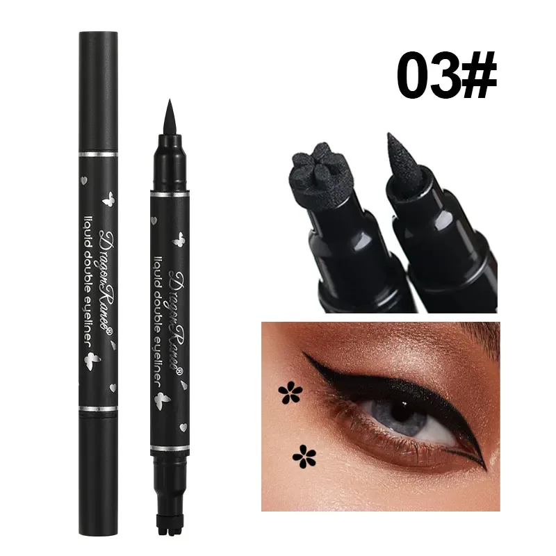 Double Head Liquid Eyeliner Star Butterfly Shape Tattoo Stamp Waterproof Lasting 2 in 1 Seal Stamp Eye Liner Pen Makeup Cosmetic
