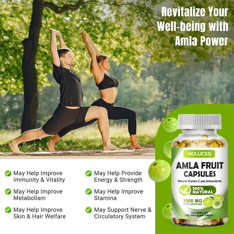 Amla Vitamin Supplements Supports Metabolism Detox & Digestion Collagen Booster Provides Cellular Defence Skin Hair Health — image 3