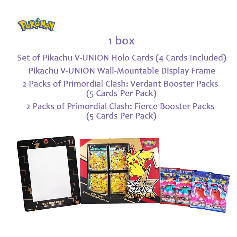 Original Pokémon TCG Card Quartet Coupling V-Union presentförpackning - Pikachu Mew-Two - 100 % autentiska samlarkort — image 2