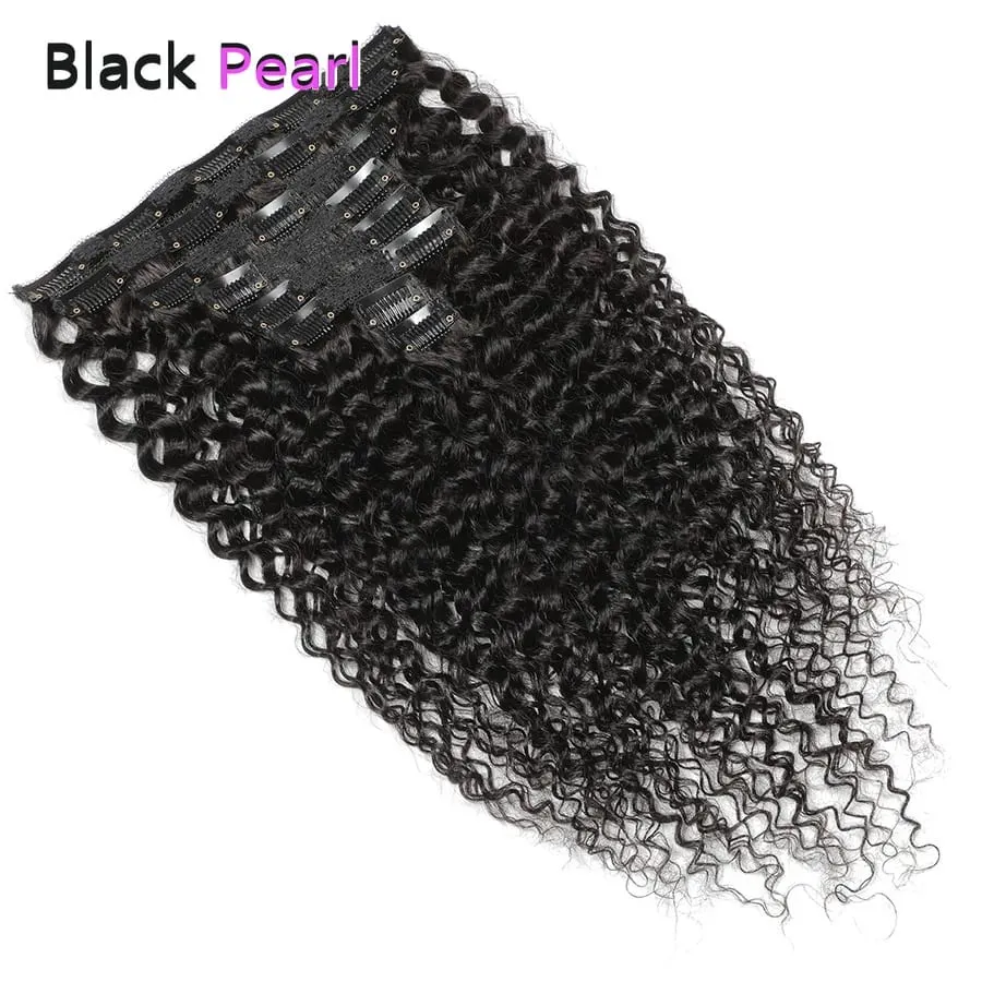 Achieve Salon-Perfect Voluminous Curls with Black Pearl Jerry Curly Clip-InsBrazilian Remy Human Hair 7-Piece/150g Defined Curly — image 5