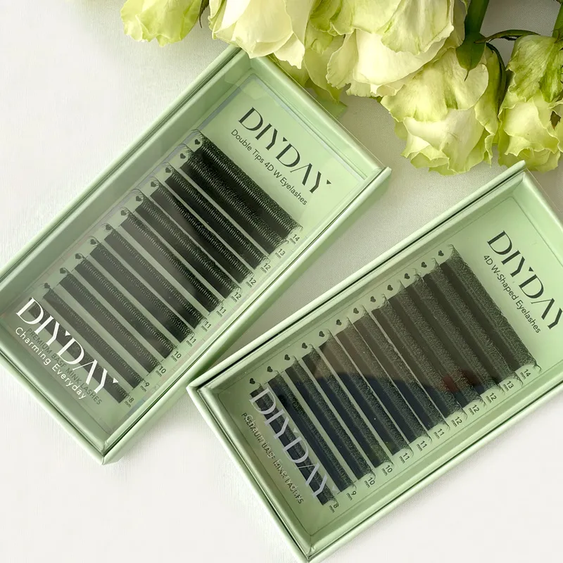 W Shape Eyelashes Extensions W Shaped Bloom 3d 4d 5d 6d 7d 8d Eye Lashes Természetes puha, előre elkészített legyezős szempillahosszabbítások — image 4