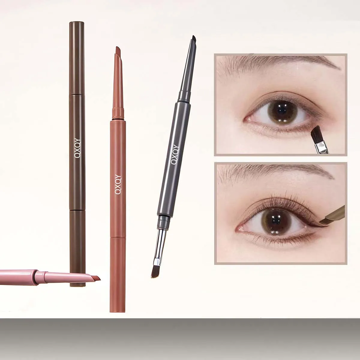 1 Pcs Double Head Easy To Color Gel Eyeliner Smooth and Waterproof Sweat Proof Dark Brown Lying Silkworm Outline Eyes Cosmetics — image 6