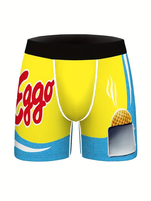 3Pcs Random Snack Cartoon Print Pattern Men's Briefs Ice Silk Cool Quick-drying and Breathable Men's Underwear — image 4