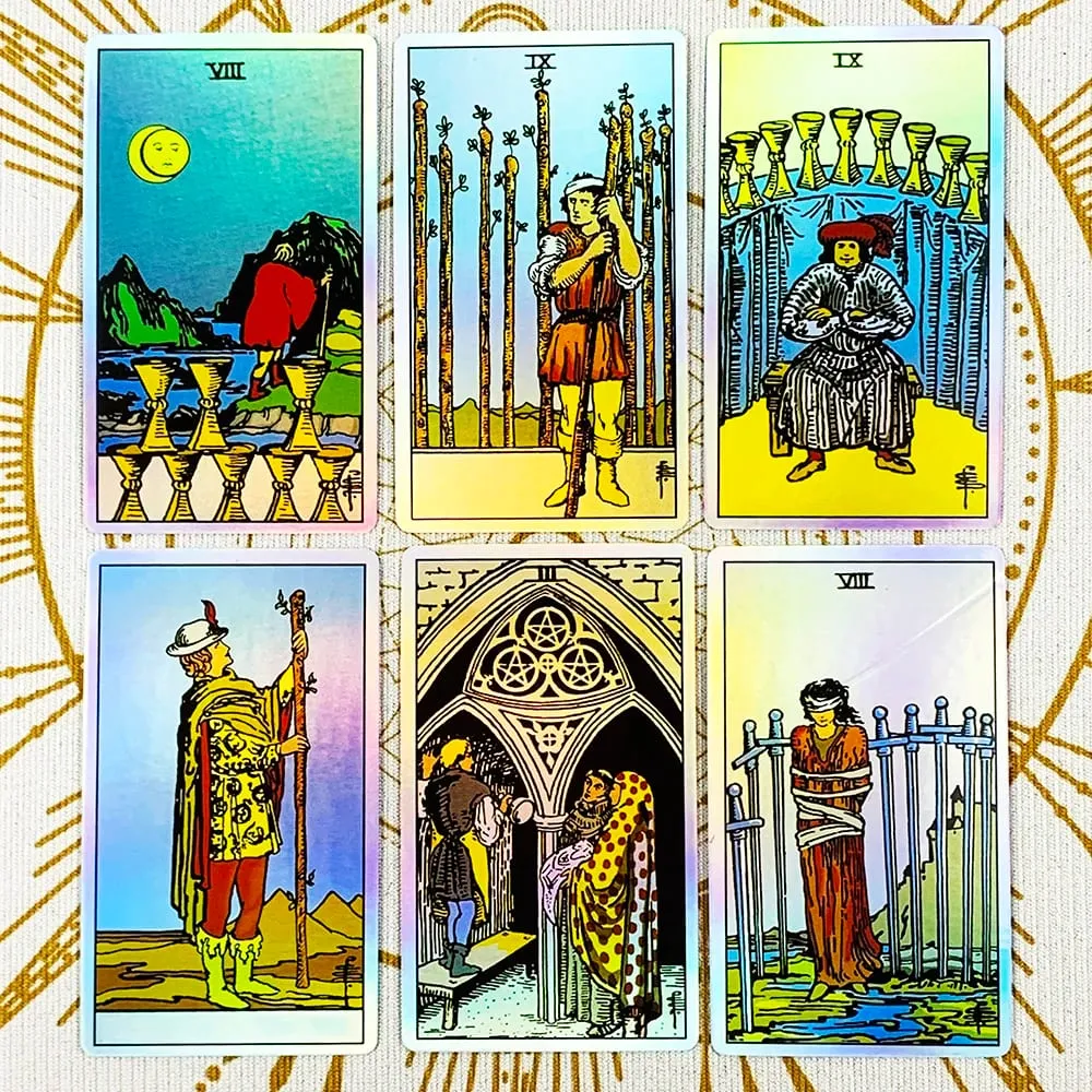 Shining Vitetta Tarot Cards Deck 78 Tarot Cards for Beginners New Design Approx 10.3*6cm Divination Board Game