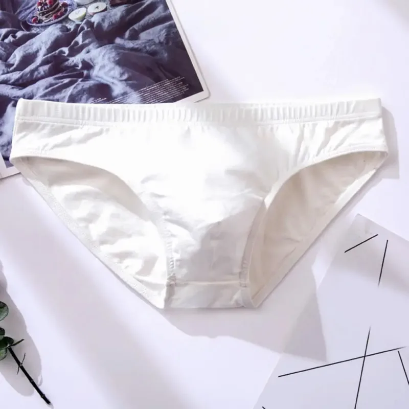 Cotton Briefs Adult Man Briefs Stretchy Breathable Solid Color Male Underwear Low Waist Cotton Underpants Plus Size Men Cotto — image 21