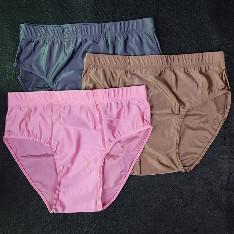 new Mens Briefs Underwear Satin-like Breathable Low-Rise Underpants Male Panties Men's glossy underwear — image 31