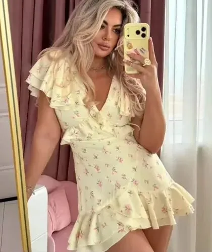 Collection Of Popular Printed Short Dress Deep V Neck A-line Bodycon Party Dresses 2026 Lady Spring Summer Vacation Outfits New — image 21