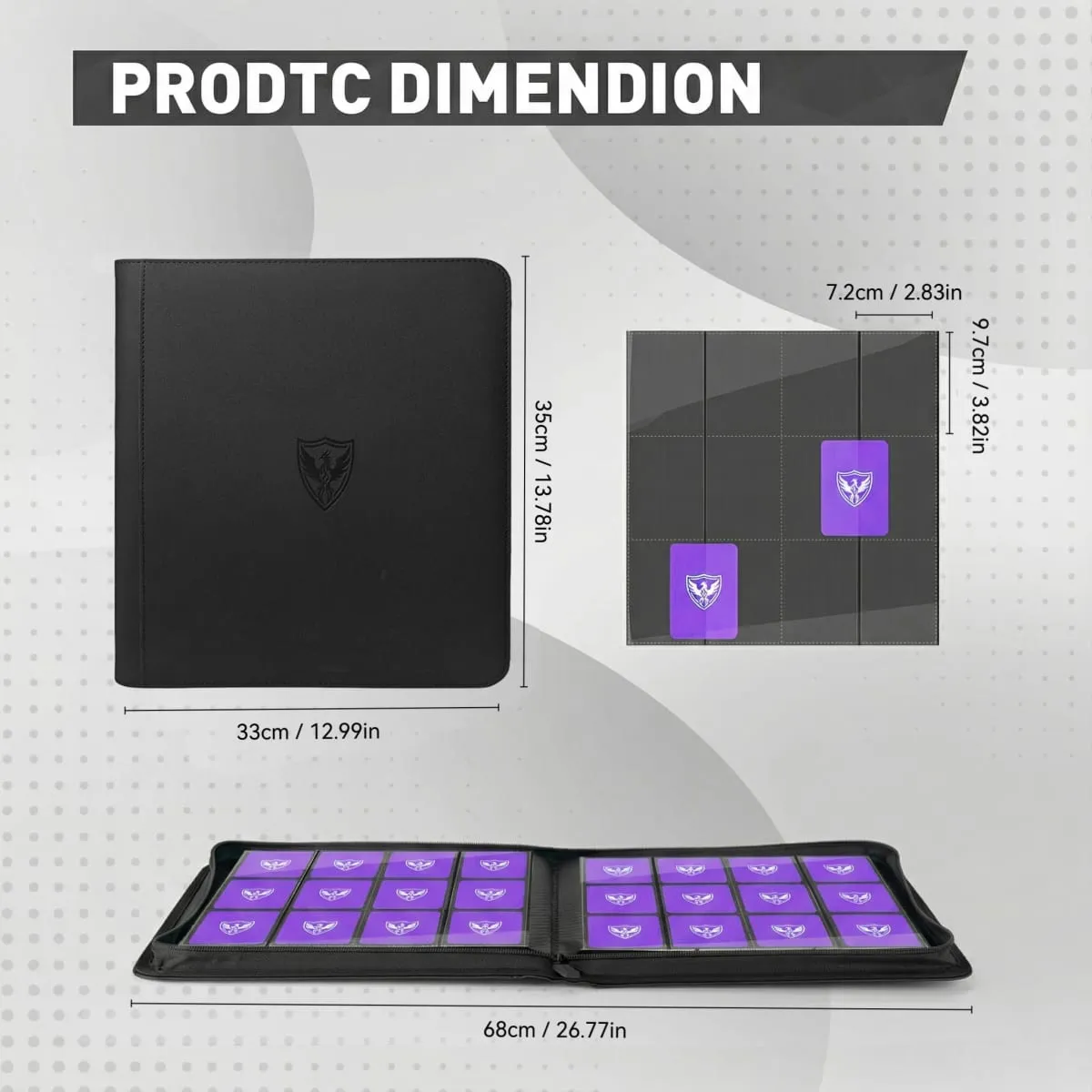 12-Pocket Trading Card Binder Collectible Card Holder That Can Accommodate 480 Cards Zippered Premium Card Binder Suitable for Tcg Cards/Game Cards/Sports Cards/Yu-Gi-Oh! Magic: the Gathering and Trading Cards — image 2
